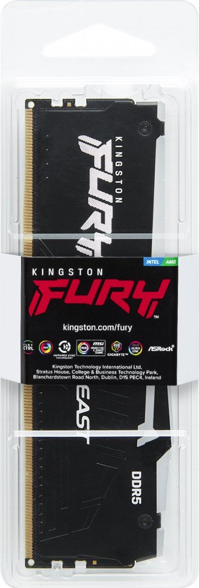 KINGSTON DIMM DDR5 16GB 6000MT/s CL36 FURY Beast RGB Černá EXPO