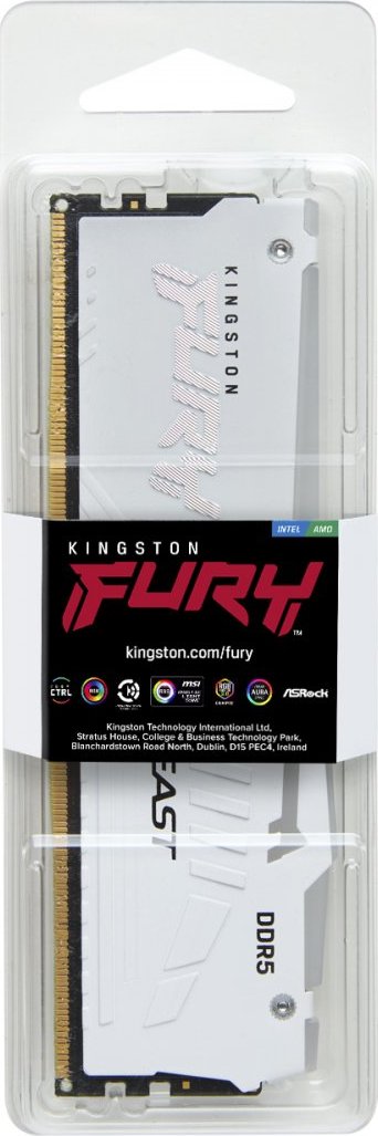 KINGSTON DIMM DDR5 16GB 6000MT/s CL36 FURY Beast RGB Bílá EXPO