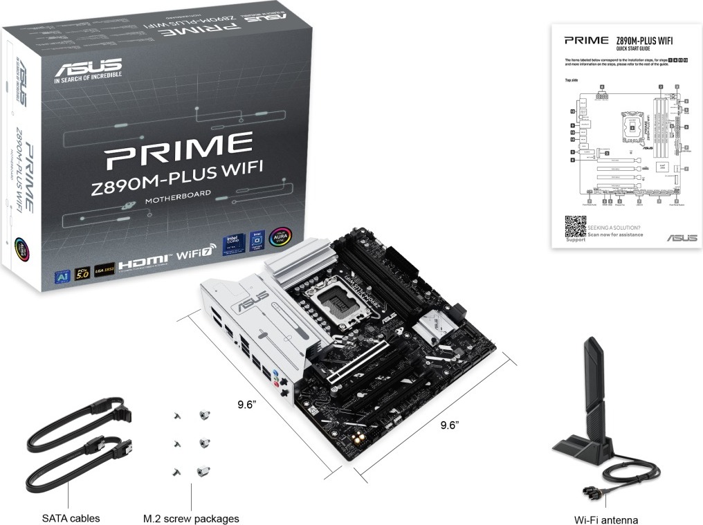 ASUS MB Sc LGA1851 PRIME Z890M-PLUS WIFI, Intel Z890, 4xDDR5, 1xDP, 1xHDMI, 1xUSB4, WI-FI, mATX