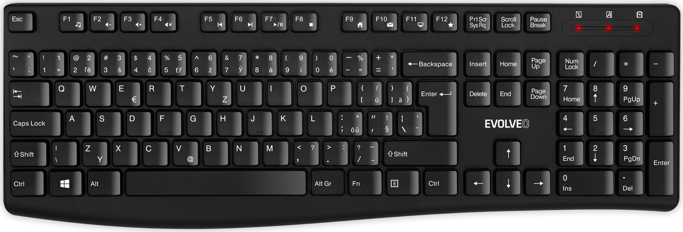EVOLVEO K1050, tichý set bezdr. klávesnice a