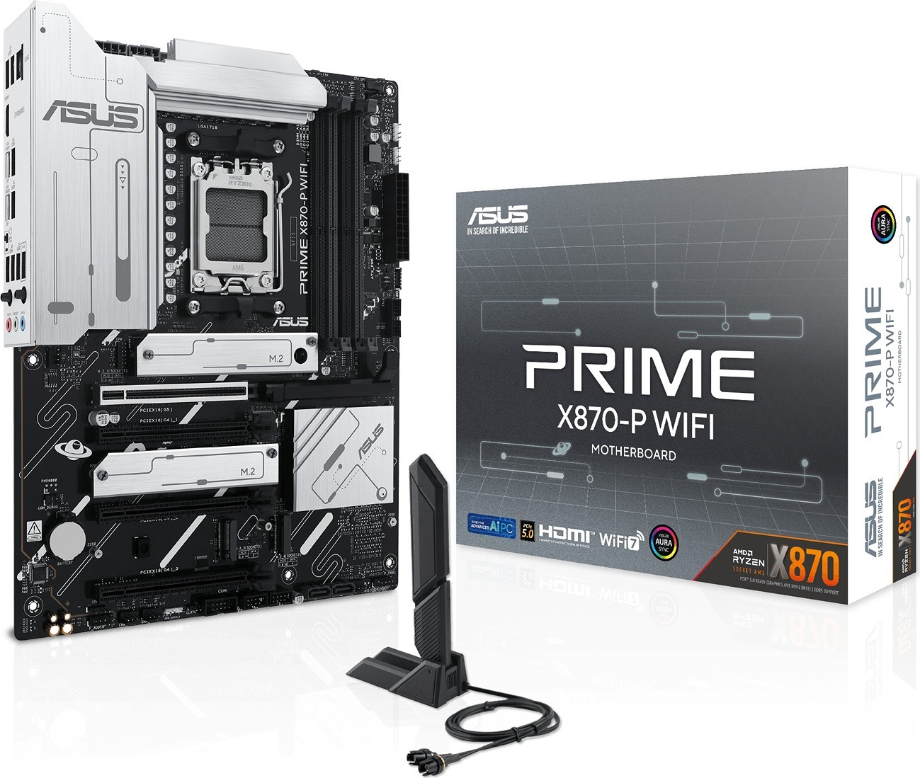 ASUS MB Sc AM5 PRIME X870-P WIFI, AMD X870, 4xDDR5, 1xHDMI, 2xUSB4, WiFi