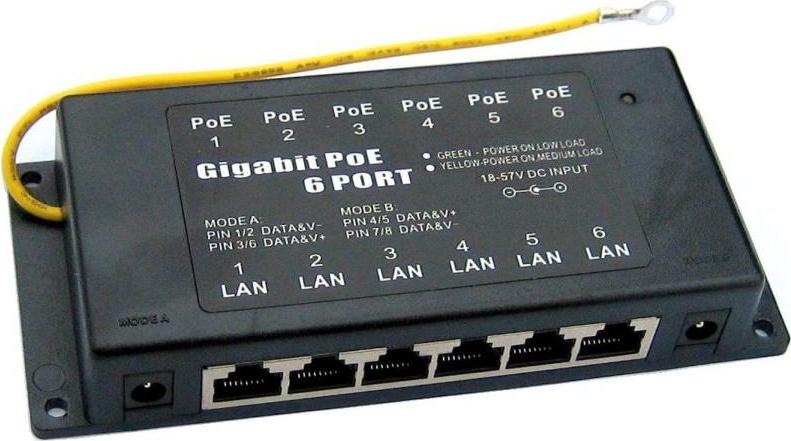 OEM POE-PAN6-GB Gigabitový stíněný 6-portový POE panel