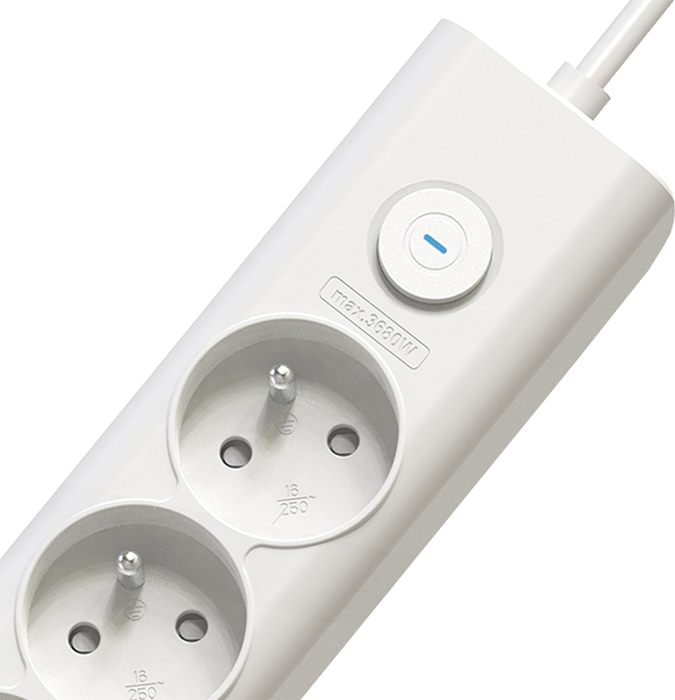 Viking síťová prodlužovací zásuvka YC53, 5x AC 230V, 1x USB-A, 2x USB-C, délka 1,5 m, bílá