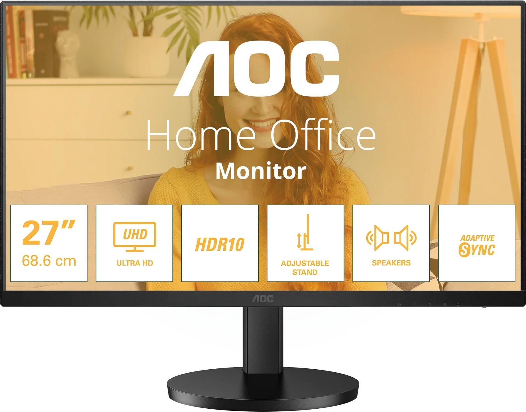 AOC MT IPS LCD WLED 27" U27B3AF - IPS panel, 3840x2160, 2xHDMI, DP, repro, nast vysky