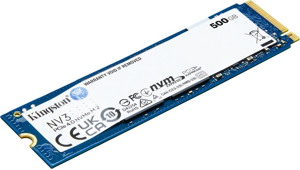 Kingston SSD 500GB NV3, M.2 2280, NVMe PCIe Gen4x4, (R: 5000MB/s; W: 3000MB/s)