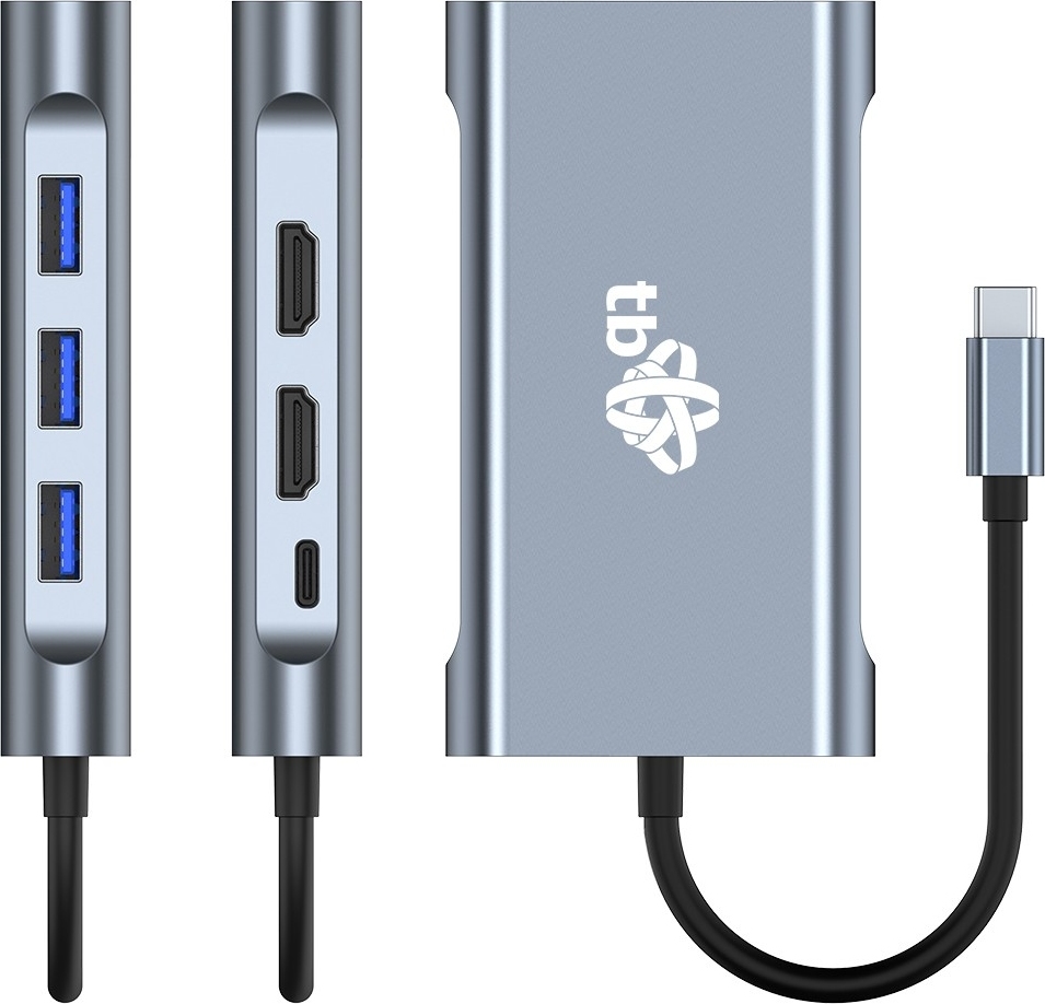 TB Touch USB C 8v1 - HDMI 2x, USB, VGA, RJ45, PD