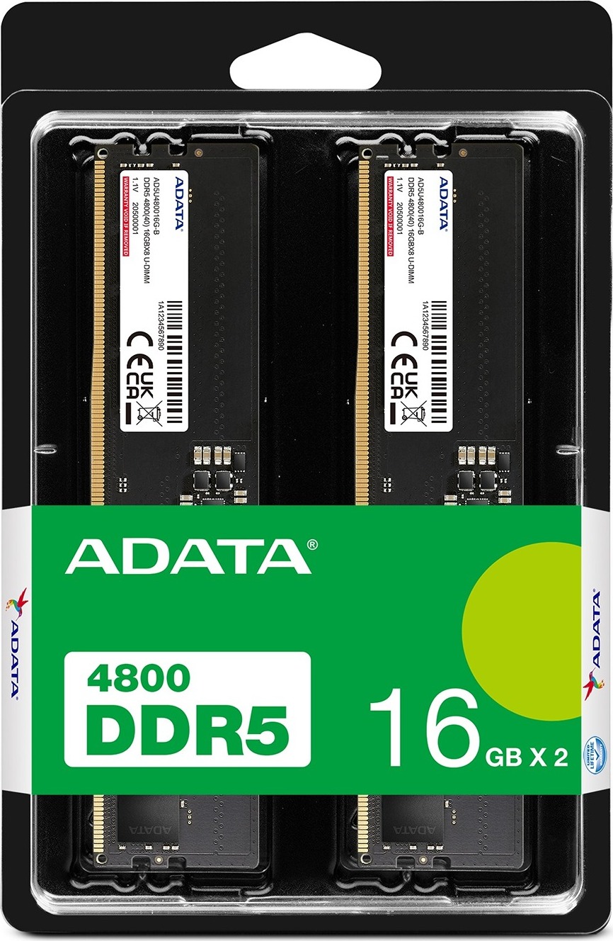 A-Data ADATA DIMM DDR5 32GB (Kit of 2) 4800MHz CL40 Dual Tray