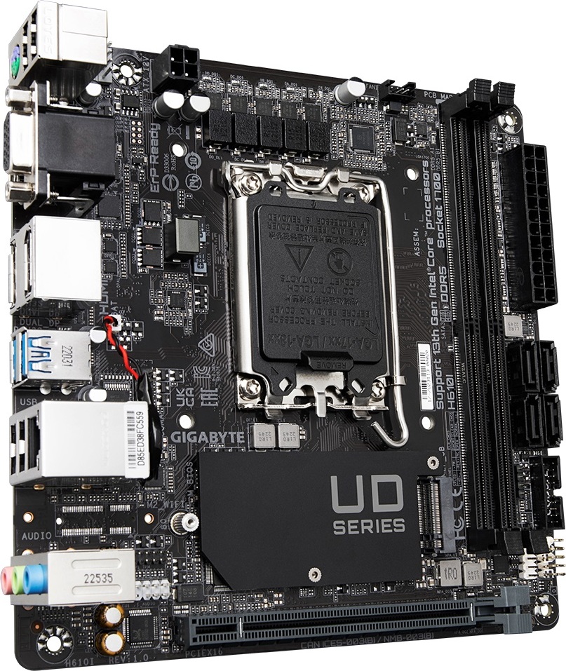 GIGABYTE MB Sc LGA1700 H610I, Intel H610, 2xDDR5, 2xDP, 1xHDMI, 1xVGA, Mini-ITX
