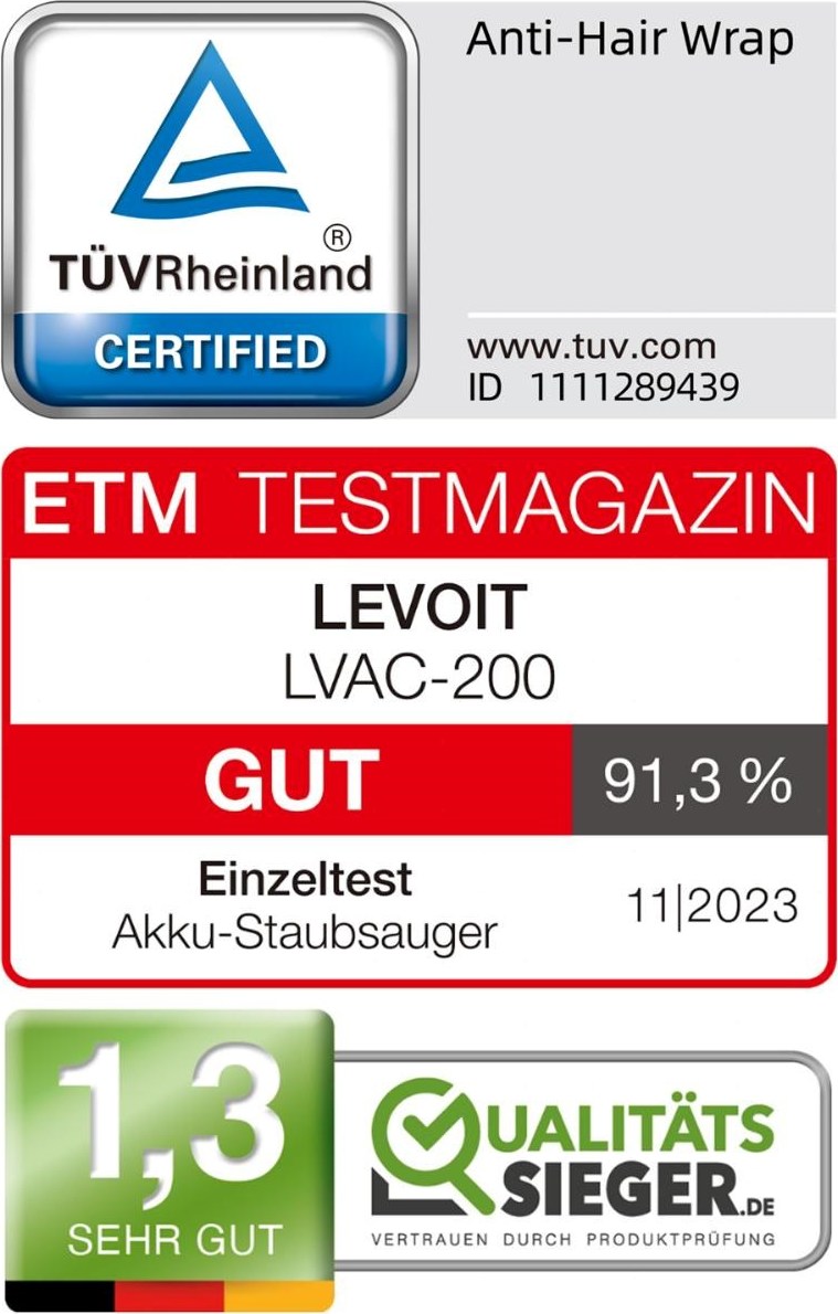 Levoit LVAC-200 4v1 Aku Turbo Cyclone bílý