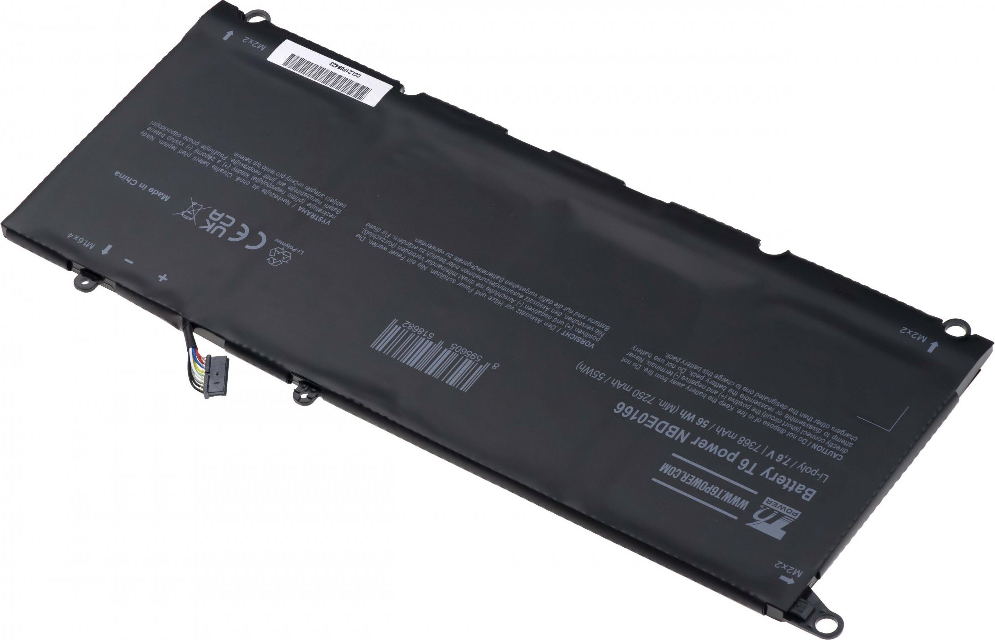 Baterie T6 Power pro Dell XPS 13 9343, XPS 13 9350, 7368mAh, 56Wh, 4cell, Li-pol