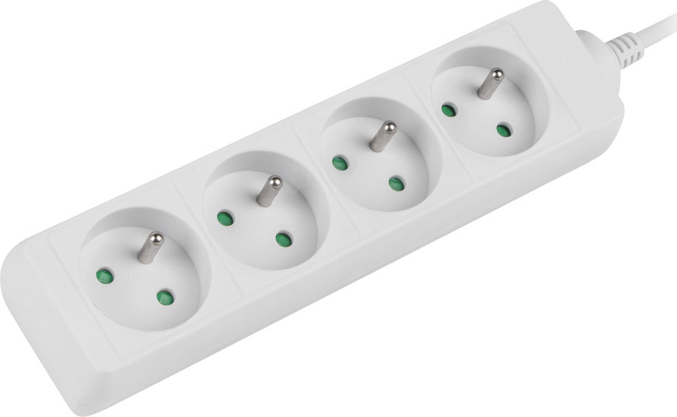 NATEC Prodlužovací kabel Lanberg PS0, 4 zásuvky, 1,5m, bílá