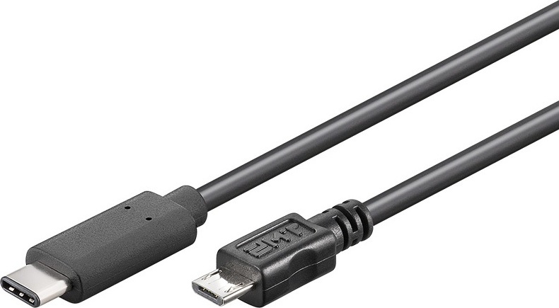 PremiumCord USB-C/male - USB 2.0 Micro-B/Male, černý, 1m