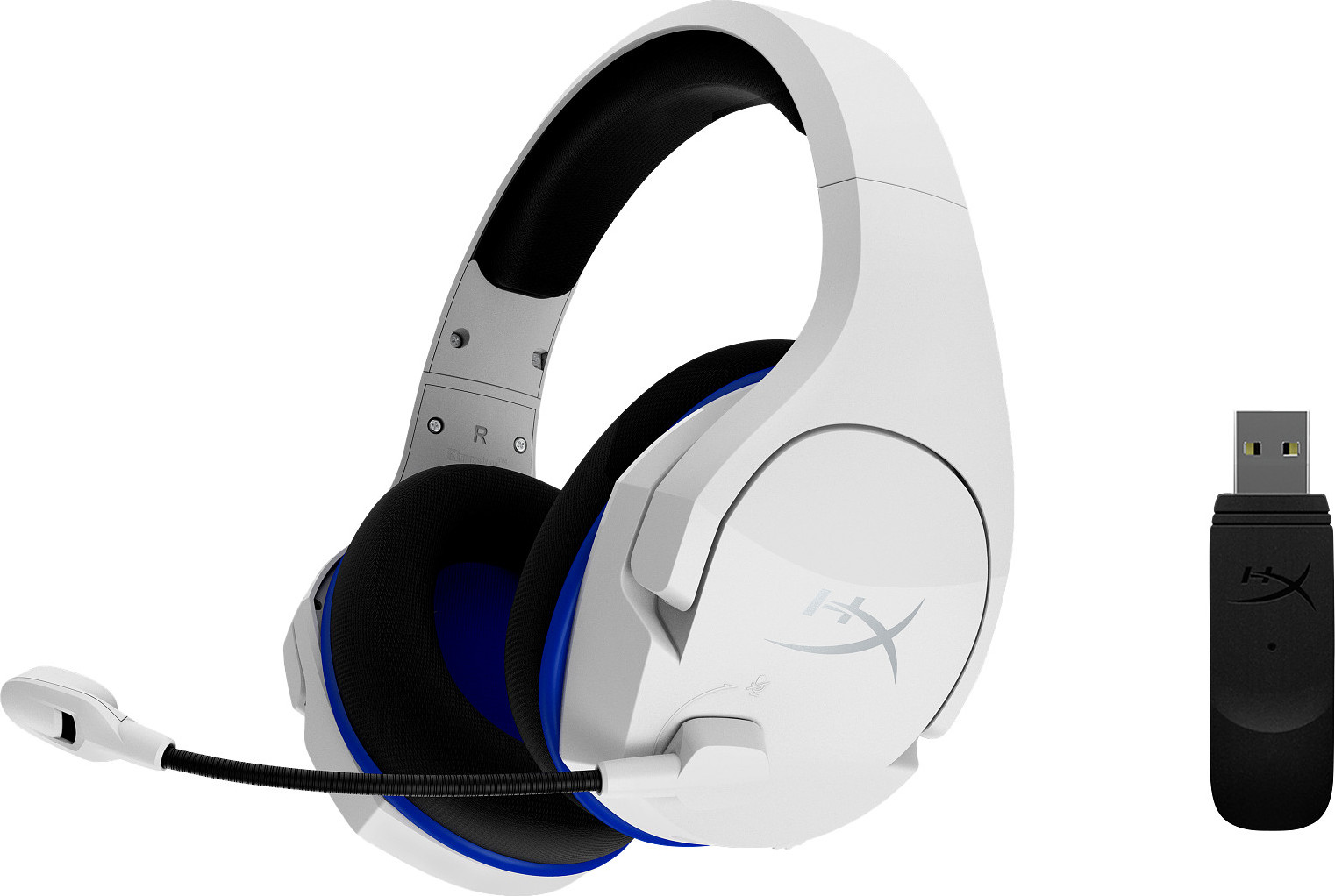 HP Inc. HyperX Cloud Stinger Core - Wireless Gaming Headset (White-Blue) - PS5-PS4 (HHSS1C-KB-WT/G)- Sluchátka pro herní konsole
