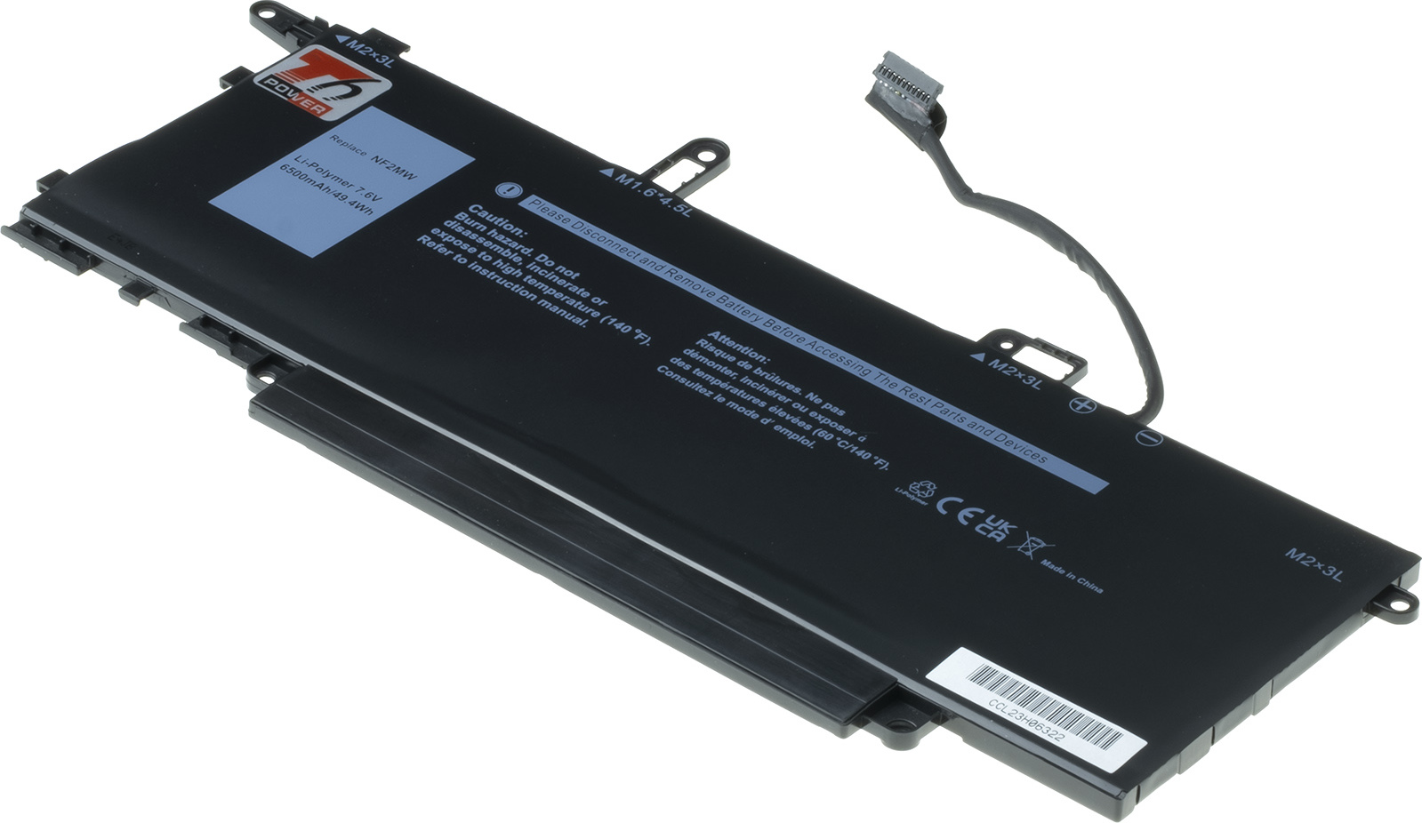 Baterie T6 Power Dell Latitude 7400 2in1, 9410 2in1, 6500mAh, 49Wh, 4cell, Li-pol