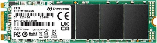 TRANSCEND SSD 825S 2TB, M.2 2280 SSD, SATA3 B+M Key, TLC