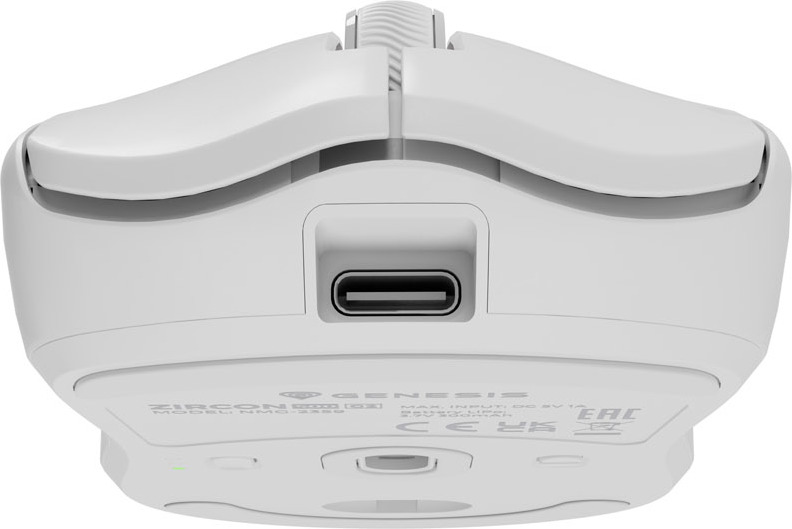 Genesis herní myš ZIRCON 500 G2/Herní/Optická/10 000 DPI/USB+BT/Bílá
