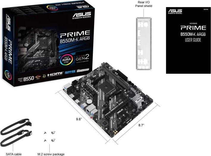 ASUS MB Sc AM4 PRIME B550M-K ARGB, AMD B550, 2xDDR4, 1xHDMI, 1xDP, mATX