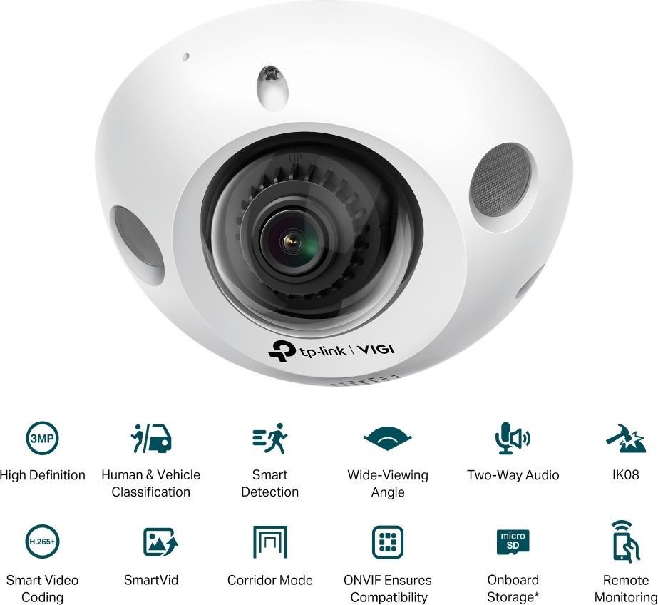 TP-Link VIGI C230I Mini(2.8mm), 3MP, Dome, PoE, IR 30m