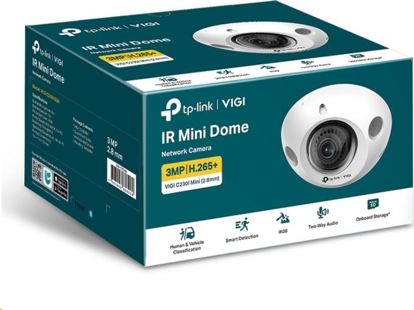 TP-Link VIGI C230I Mini(2.8mm), 3MP, Dome, PoE, IR 30m