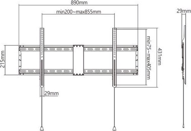 GEMBIRD Držák TV WM-90F-01, 43"-90" (70kg), pevný