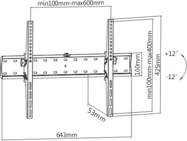 GEMBIRD Držák TV WM-70T-02, 37"-70" (40kg), náklopný