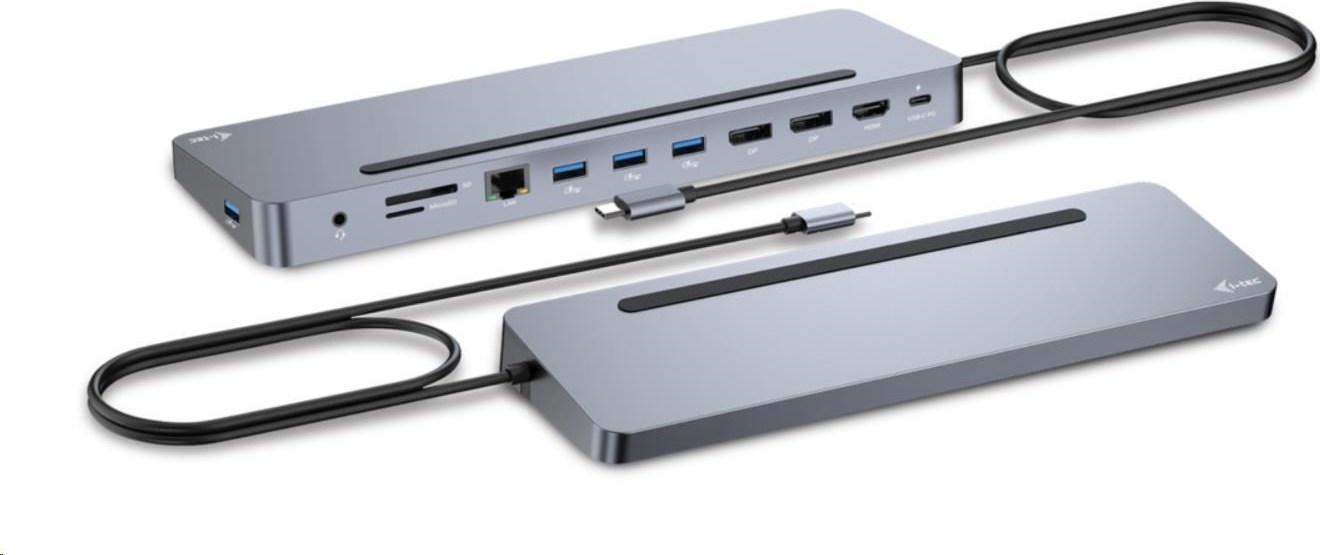 i-tec USB-C Metal Ergonomic 4K 3x Display Docking Station, PD 100W + i-tec Universal Charger 100W (bundle)