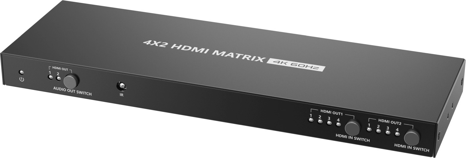 PremiumCord HDMI matrix switch 4:2 , UHD rozlišení 4Kx2K@60Hz HDR, SPDIF, Auto-Downscaling