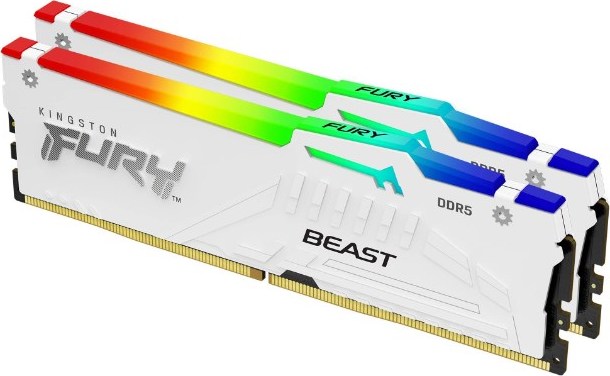 KINGSTON DIMM DDR5 64GB (Kit of 2) 5600MT/s CL40 FURY Beast Bílá RGB XMP