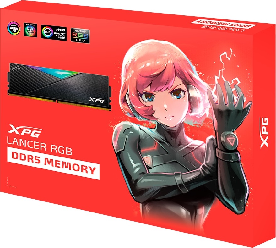 Adata Lancer/DDR5/32GB/6400MHz/CL32/2x16GB/RGB/Black