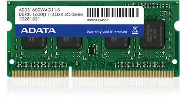 A-Data SODIMM DDR3L 8GB 1600MHz CL11 ADATA Premier memory, 512x8, Single