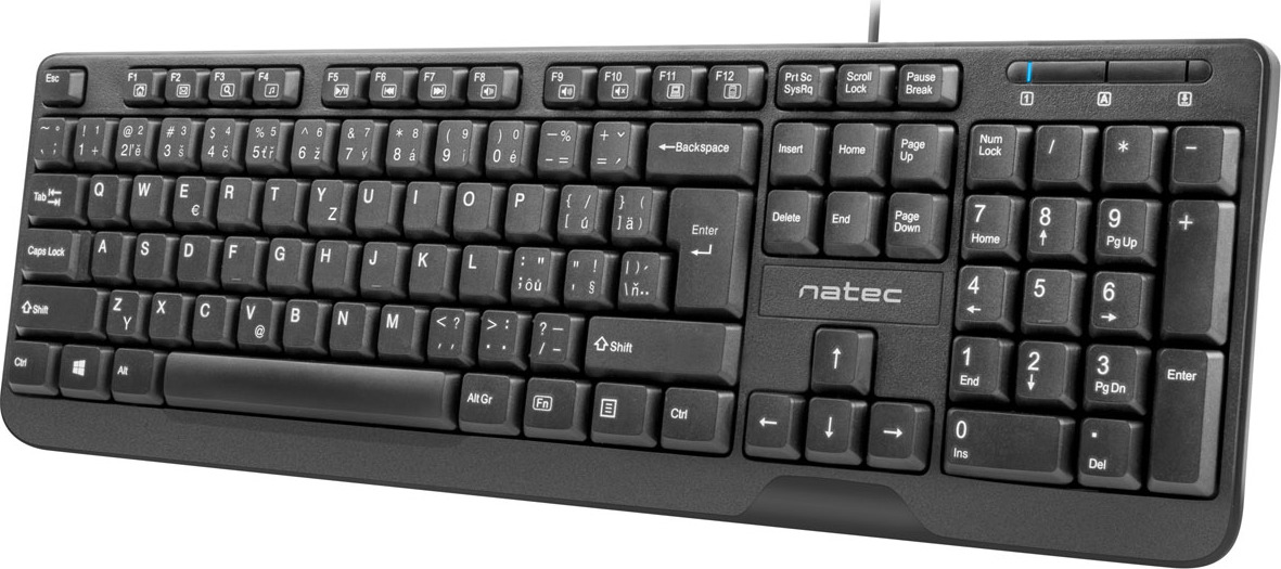 Natec Trout/Drátová USB/CZ-SK layout/Černá