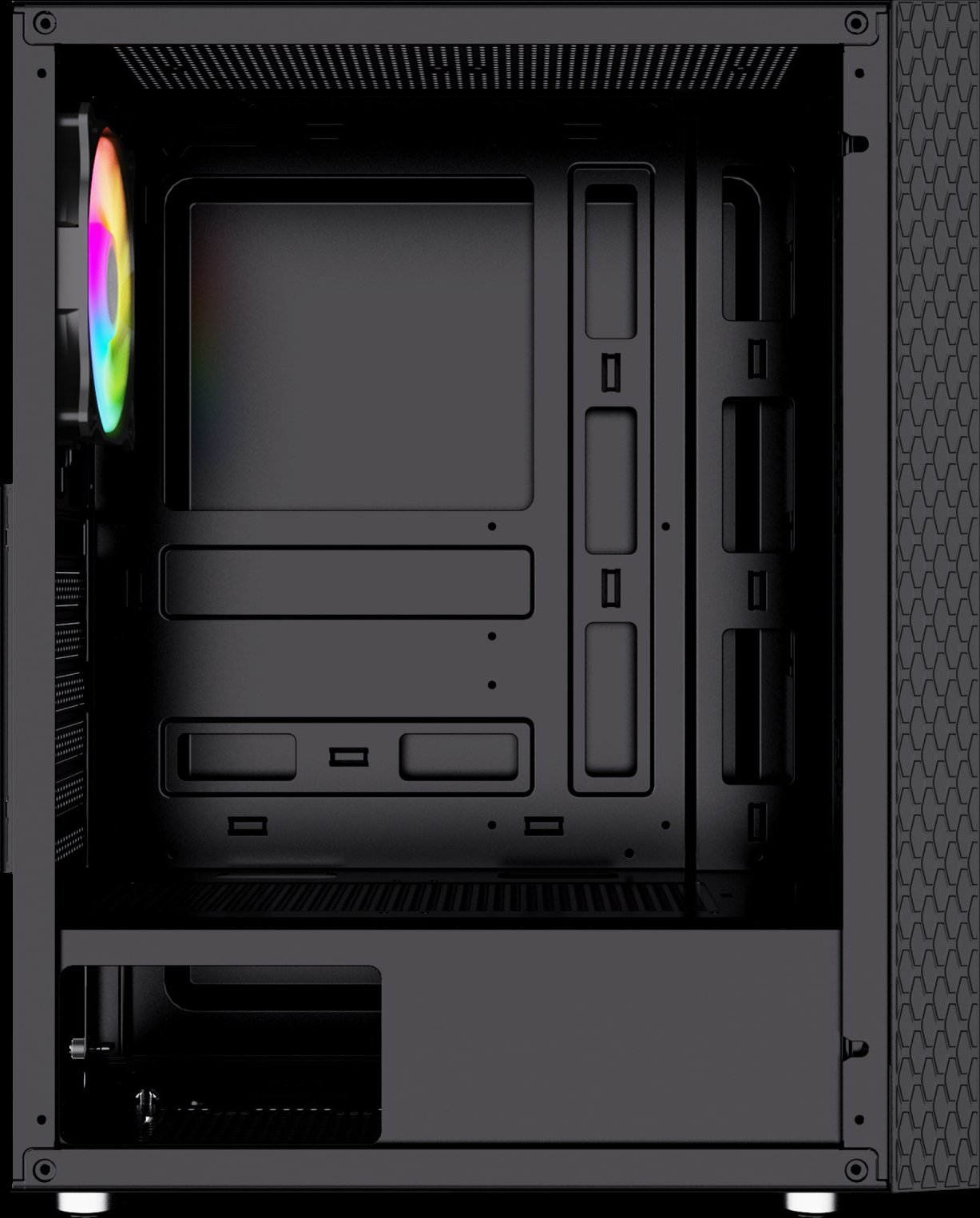 Gembird Computer Fornax 2500 ARGB/Midi Tower/Transpar./Černá