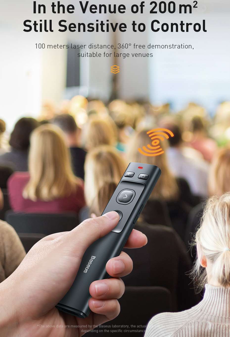 Baseus Orange dot laserové bezdrátové ukazovátko, šedá
