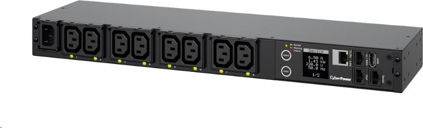 Cyber Power Systems CyberPower Rack PDU, prepínaná, 1U, 10A, (8)C13, IEC-320 C14