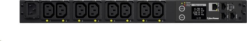 Cyber Power Systems CyberPower Rack PDU, prepínaná, 1U, 10A, (8)C13, IEC-320 C14