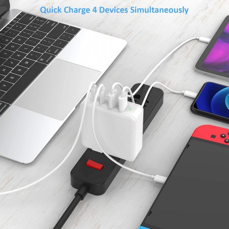 Viking nabíječka USB GaN 100W, podpora PD3.0 a QC4+, bílá