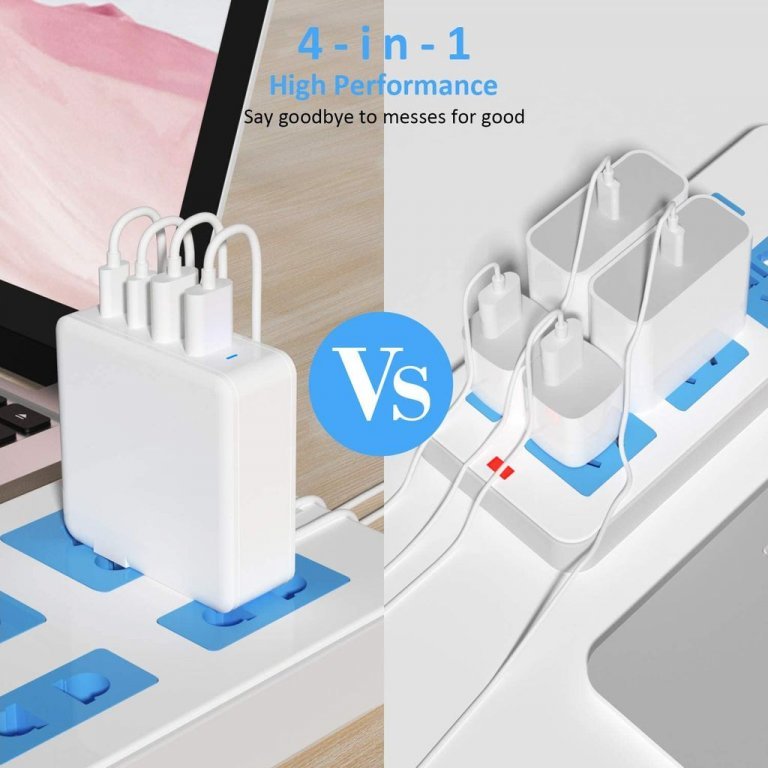 Viking nabíječka USB GaN 100W, podpora PD3.0 a QC4+, bílá