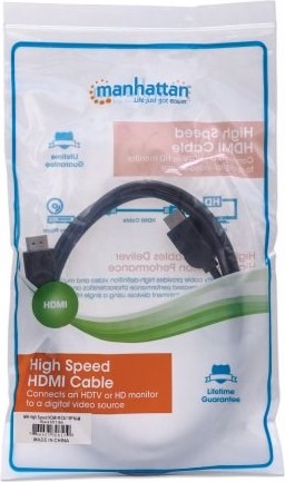 MANHATTAN kábel High Speed HDMI 4K, 3D, samec na samca, tienený, čierny, 1,8 m
