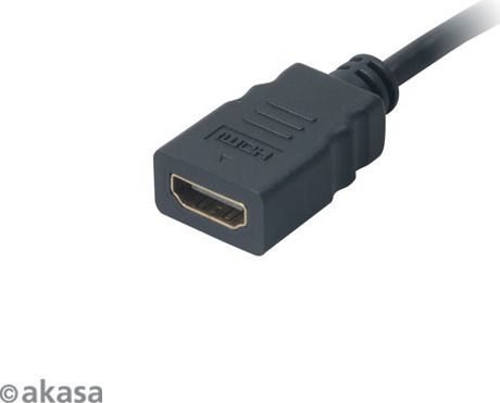 Redukčný kábel AKASA HDMI micro na HDMI female, full HD, 25 cm