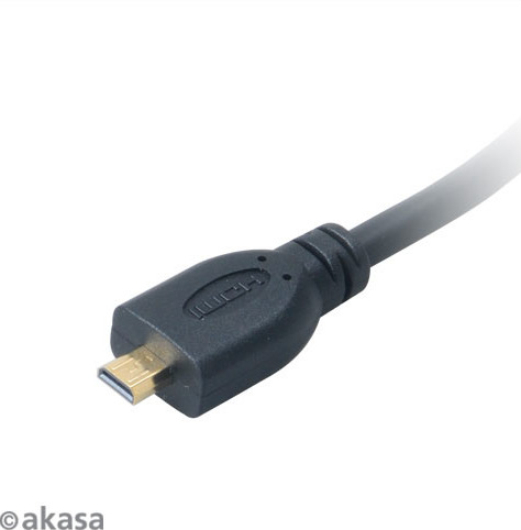 Redukčný kábel AKASA HDMI micro na HDMI female, full HD, 25 cm