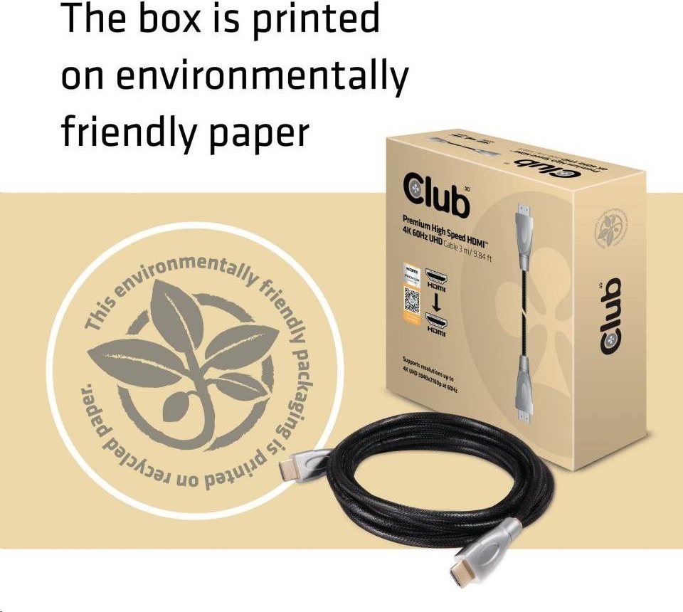 Club 3D Club3D Kabel Certifikovaný HDMI Premium High Speed, HDMI 2.0 4K60Hz UHD, 3m