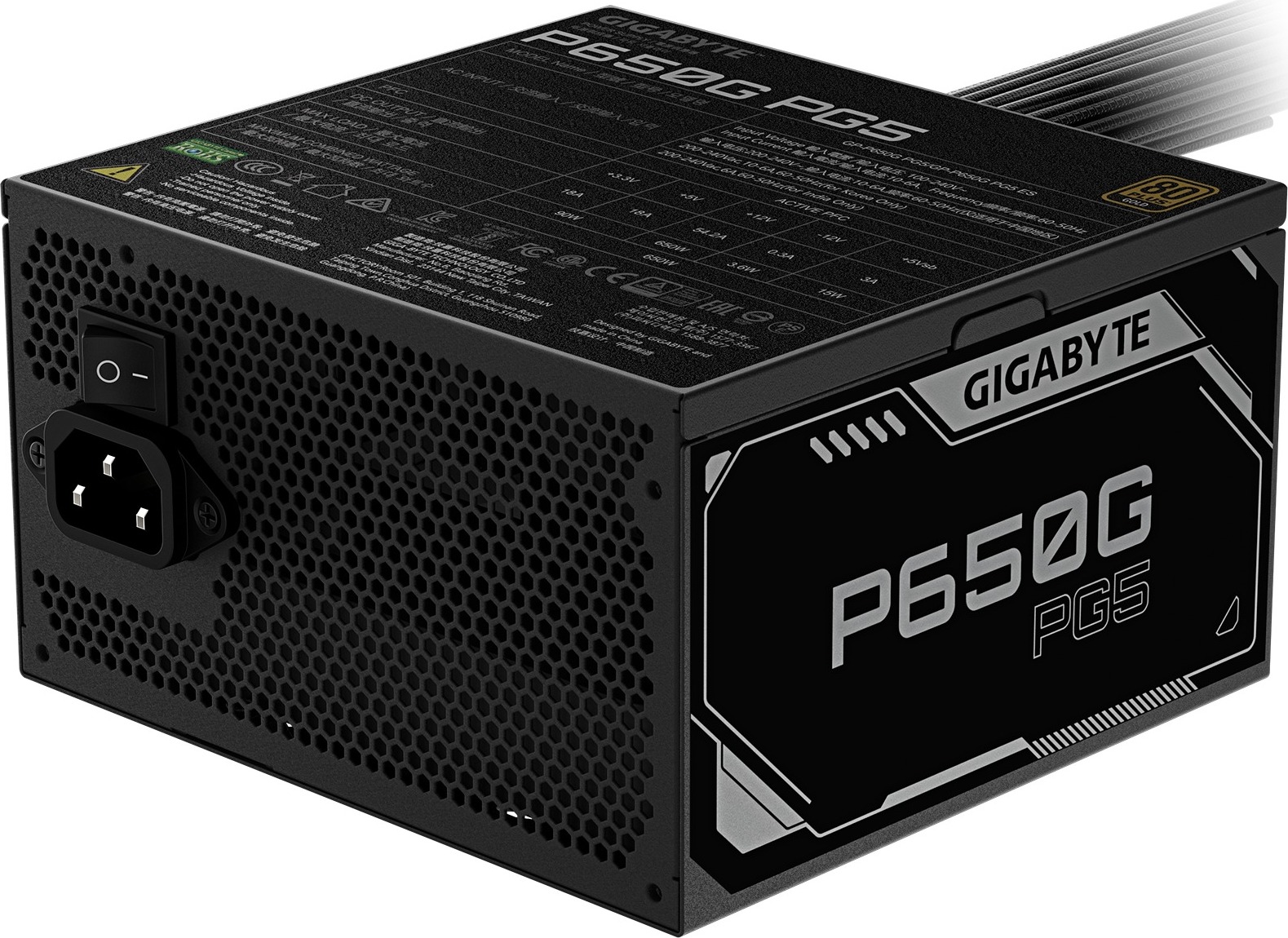 GIGABYTE zdroj P650G PG5, 650W, 120mm, 80 Plus Gold, ATX 3.1