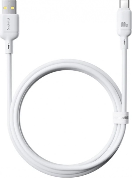 NoName Baseus Rychlonabíjecí kabel Silky USB/USB-C 1m 100W bílý