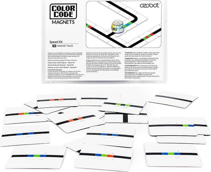 Ozobot sada magnetů s barevnými kódy pro ovládání rychlosti, 18 ks