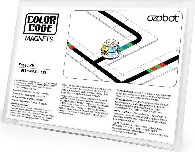 Ozobot sada magnetů s barevnými kódy pro ovládání rychlosti, 18 ks