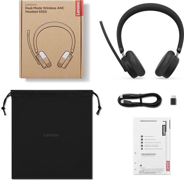 LENOVO sluchátka Dual-Mode Wireless ANC Headset 6550 (USB-C, Teams)