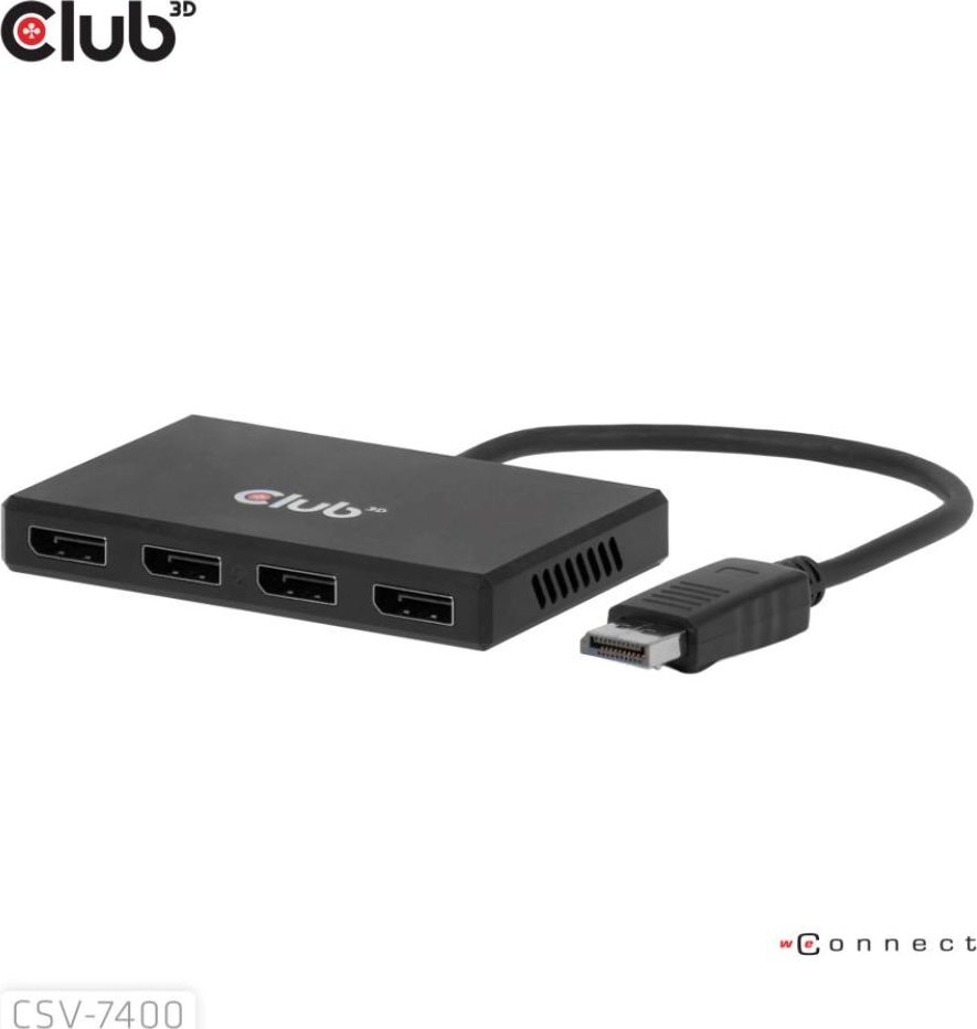 Club 3D Club3D hub MST (Multi Stream Transport) DisplayPort 1.4 na 4x DisplayPort, Quad monitor, 4x 4K30Hz, 8K30Hz