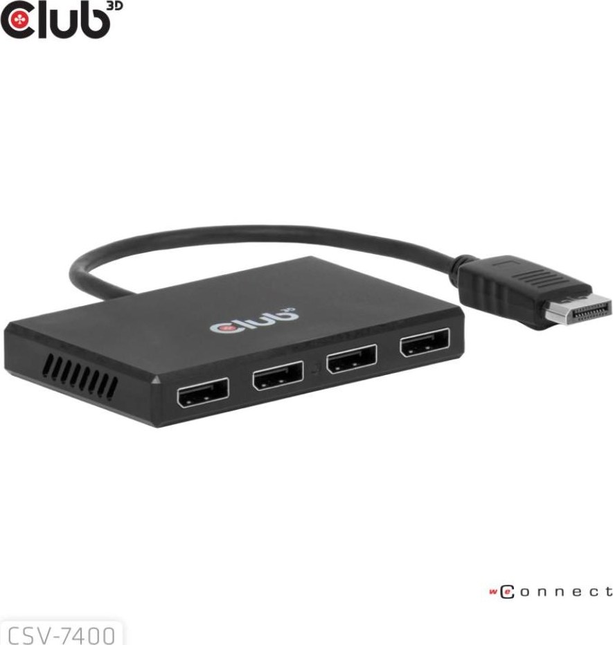 Club 3D Club3D hub MST (Multi Stream Transport) DisplayPort 1.4 na 4x DisplayPort, Quad monitor, 4x 4K30Hz, 8K30Hz
