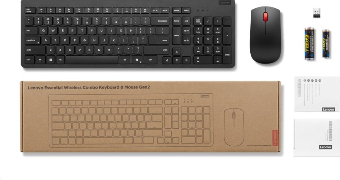 LENOVO Essential Wireless Combo Keyboard & Mouse Gen2 Black-Slovak