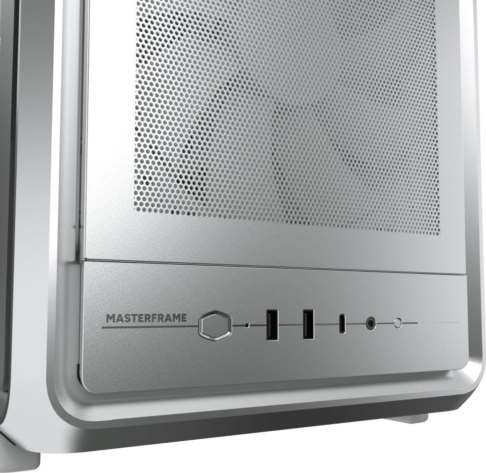 CoolerMaster Cooler Master case MasterFrame 500 Mesh Silver, Průhledná bočnice, ATX, 2x 200mm Fan, 1x 120mm Fan, Šedá